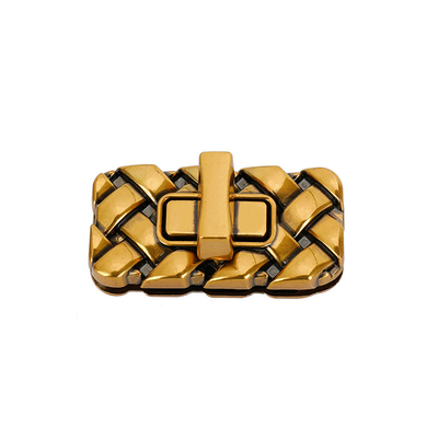 직사각형 길쌈된 끈달린 가방 금속 강선전도 자물쇠 금 핸드백 지갑 자물쇠